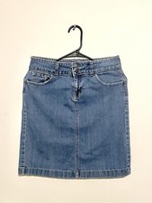 Old Navy Denim Skirt 90s Y2K Fashion High Rise Crosstown Pencil Straight Blue 4