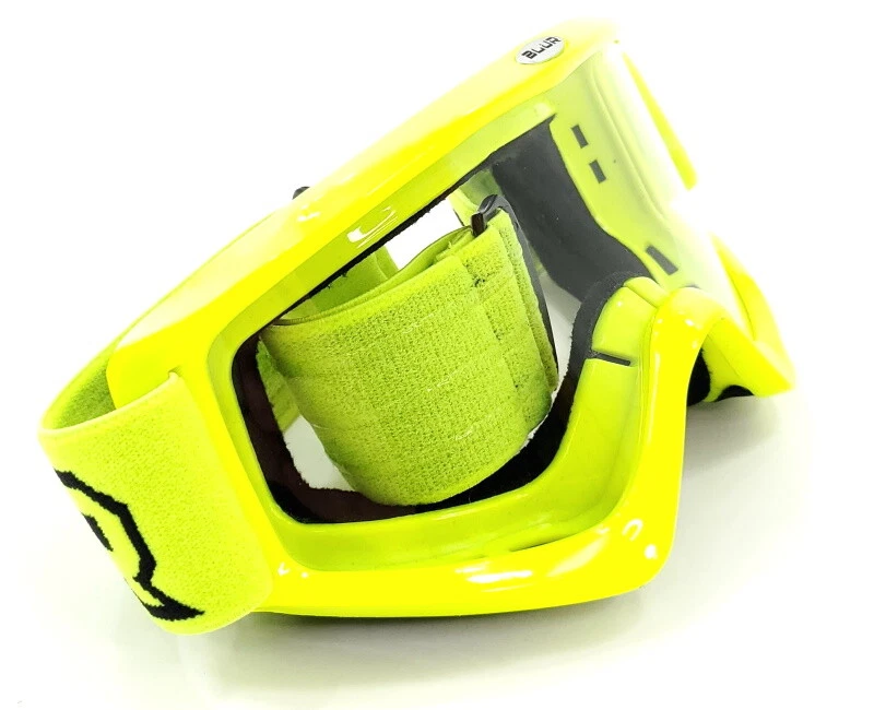 Gafas Blur Optics B-ZERO - Motocross Offroad MX MTB - Lente transparente, amarillo neón Foto 4 de 4