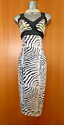sachin and babi light blue dress White MissPap Zebra Print Cowl Neck Maxi Dress