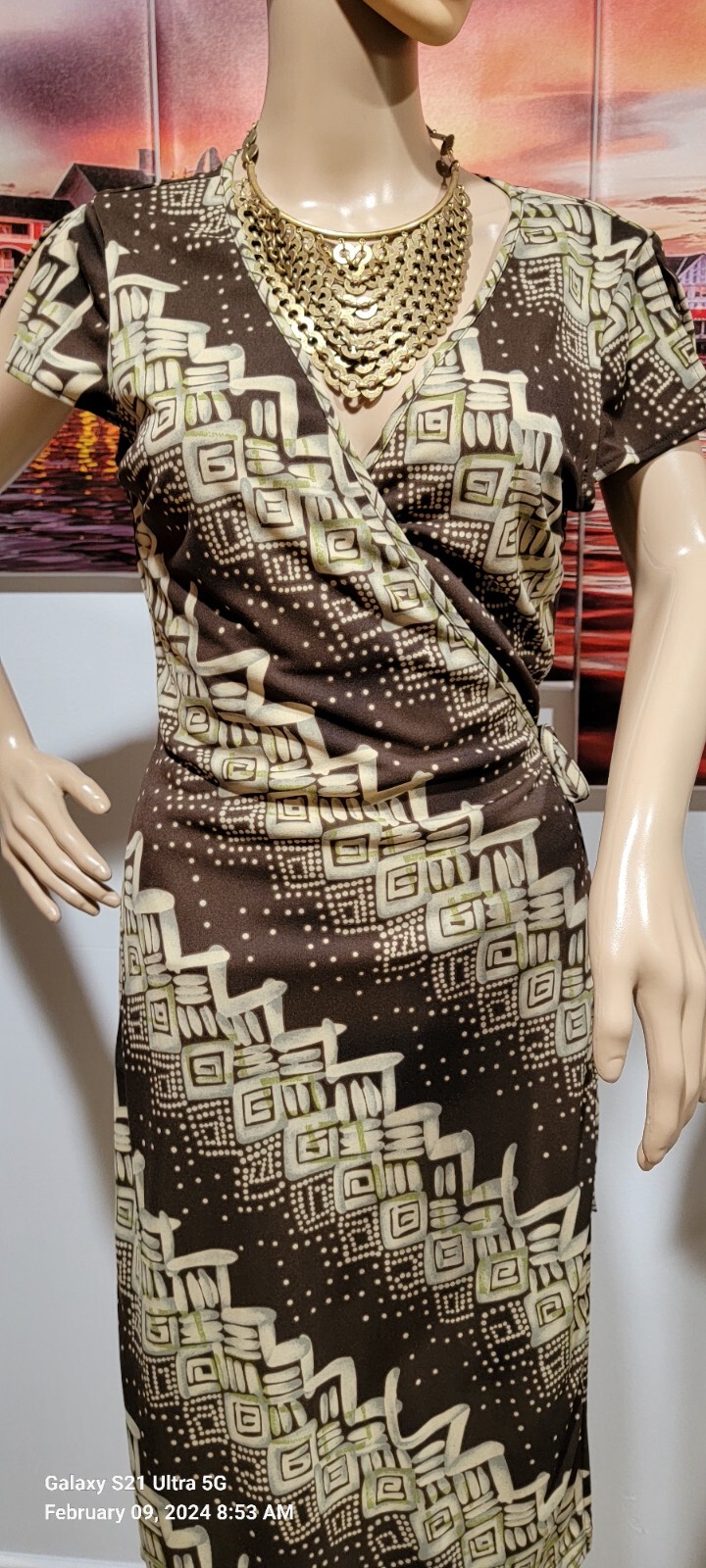 BCBGMAXAZRIA  Geometric Pattern Size M Women's Wr… - image 8