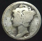1918-P 10C Mercury Dime 90% Silver 21ulw0702-2