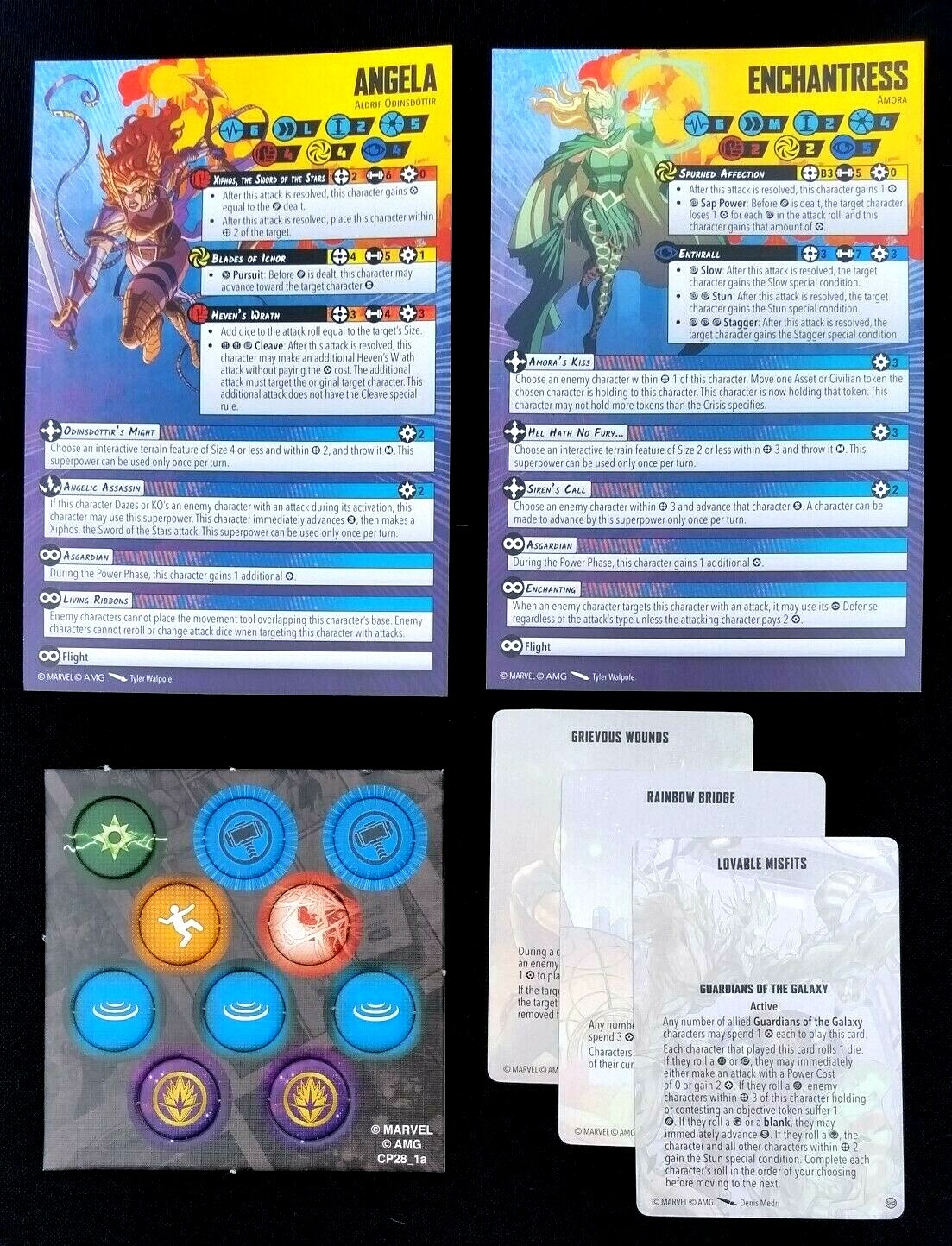 Marvel Crisis Protocol Angela Enchantress ТОЛЬКО Правила Карты Жетоны НЕТ MINIS 5590₽