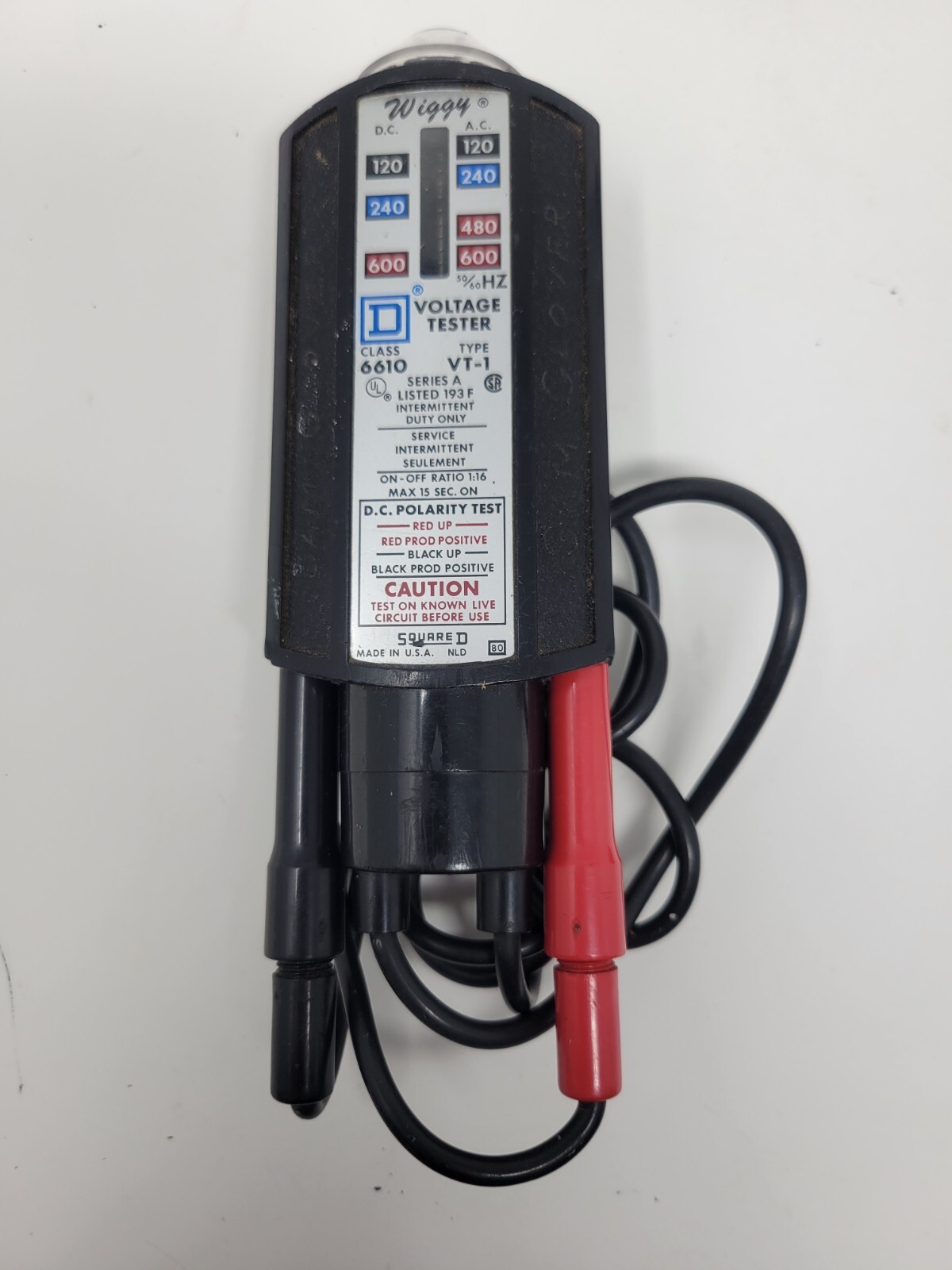 🇺🇸Wiggy Square D AC/DC Voltage Tester Class 6610 Type VT1 Series With