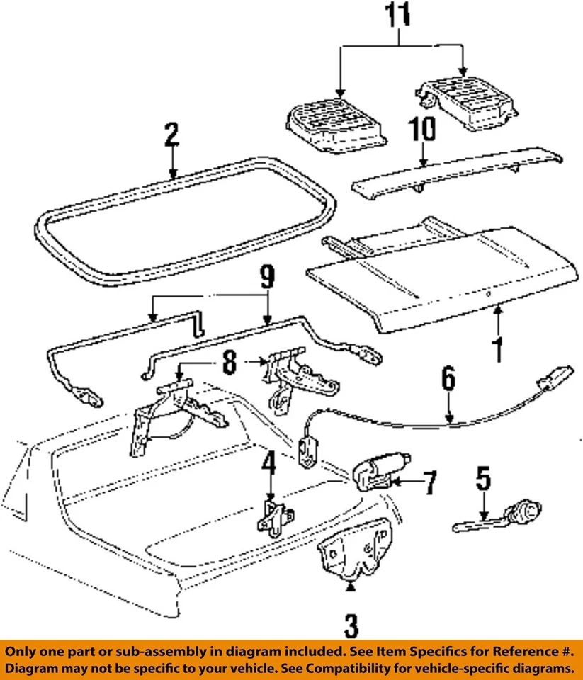 Used Deck Lid fits: 1986 Pontiac Fiero exc. GT w/o spoiler Grade C Foto 3 de 4