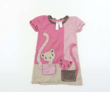 Strawberry Faire Girls Pink Cotton Blend A-Line Size 2 Years