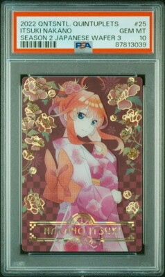PSA 10 the Quintessential Quintuplets Japanese Wafers Card Itsuki
