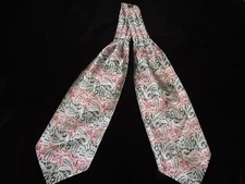 HI-Tie Men's Red & Black paisley neck tie Ascot Tie