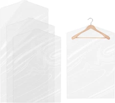 30 Pcs Clear Plastic Garment Bags Dustproof Clothing Protector Covers for Closet