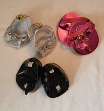 Build A Bear Workshop  3 Pairs Of Shoes  Flip Flops, Silver Heels, Black Heels