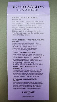 Lancome CHRYSALIDE Now Or Never By Lancôme EDT SPRAY 1.0oz/30mL