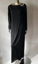 Bill Tice 1970's Vintage Black Lounge Caftan Maxi Dress Sz 14 NWT Rare 