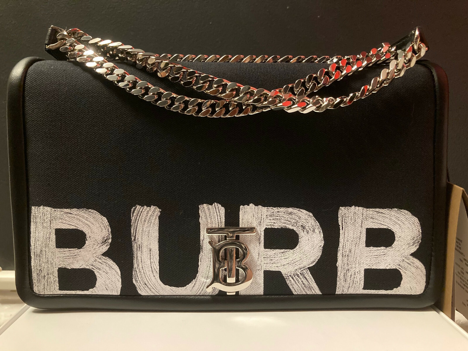 BURBERRY Lola Medium Graffiti Logo Bag image 8