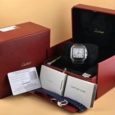 Cartier Santos de Cartier 40 mm WSSA0047 B&P Extra Strap Blue PVD Bezel Men's 5