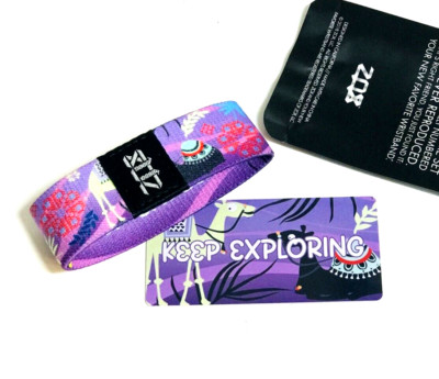 ZOX **KEEP EXPLORING** Silver Strap Medium MYS/FG NIP Wristband w/Card  CAMELS