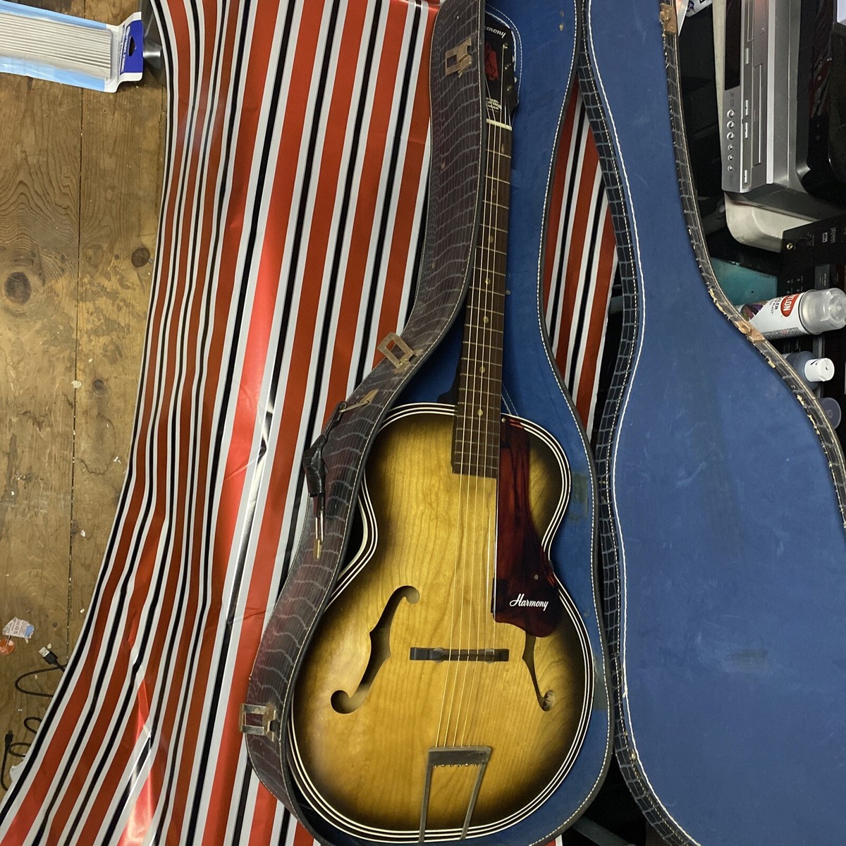 vintage Harmony steel Reinforced Neck Guitar | eBay