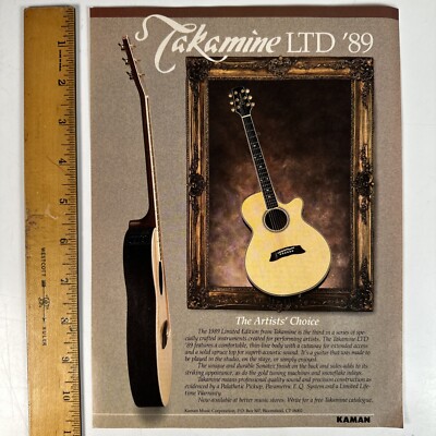 Takamine LTD '89 Gitarre Artists Choice Kaman Original Magazin Printanzeige