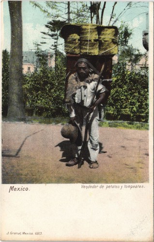 PC MEXICO, VENDEDOR DE PETATES Y TOMPEATES, Vintage Postcard (b42240) - Picture 1 of 2