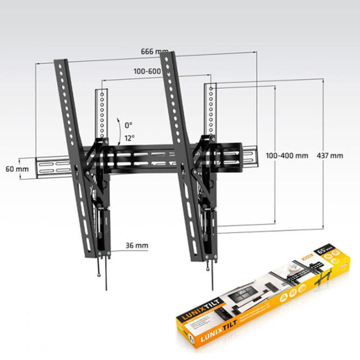 Thumbnail - Feste Tv-halterung Axil 0571e 32"-65" 35 Kg Schwarz