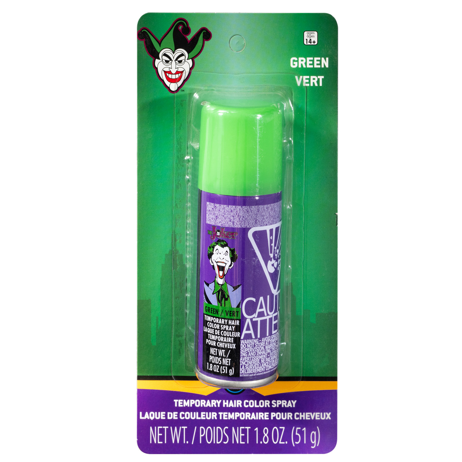 Crazy Clown Joke Spray para Cabello Verde Halloween Disfraz Accesorio