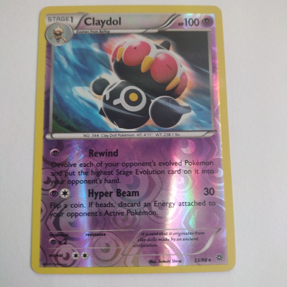 Claydol #33/98 Ancient Origins Reverse Holo Rare Pokemon Card