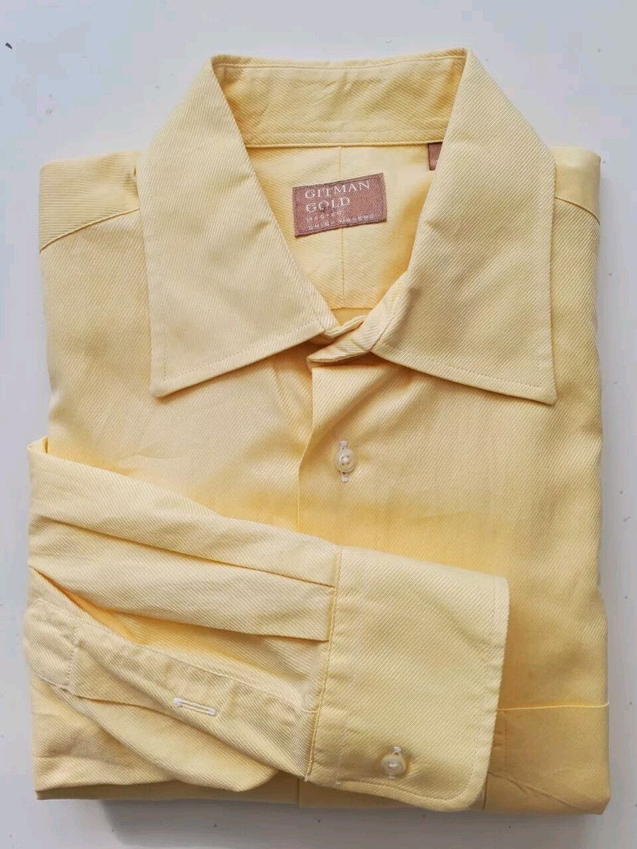 gitman gold dress shirts Gold Cotton Shirt, Mens L main image 1