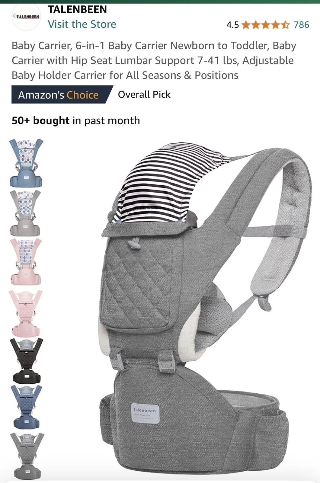 Baby Carrier Newborn to Toddler - Multifunctional 6-in-1 Ergonomic All Positions
