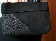 Pochette vintage donna Laura Biagiotti borsa a mano scamosciato nero 1980 ottima