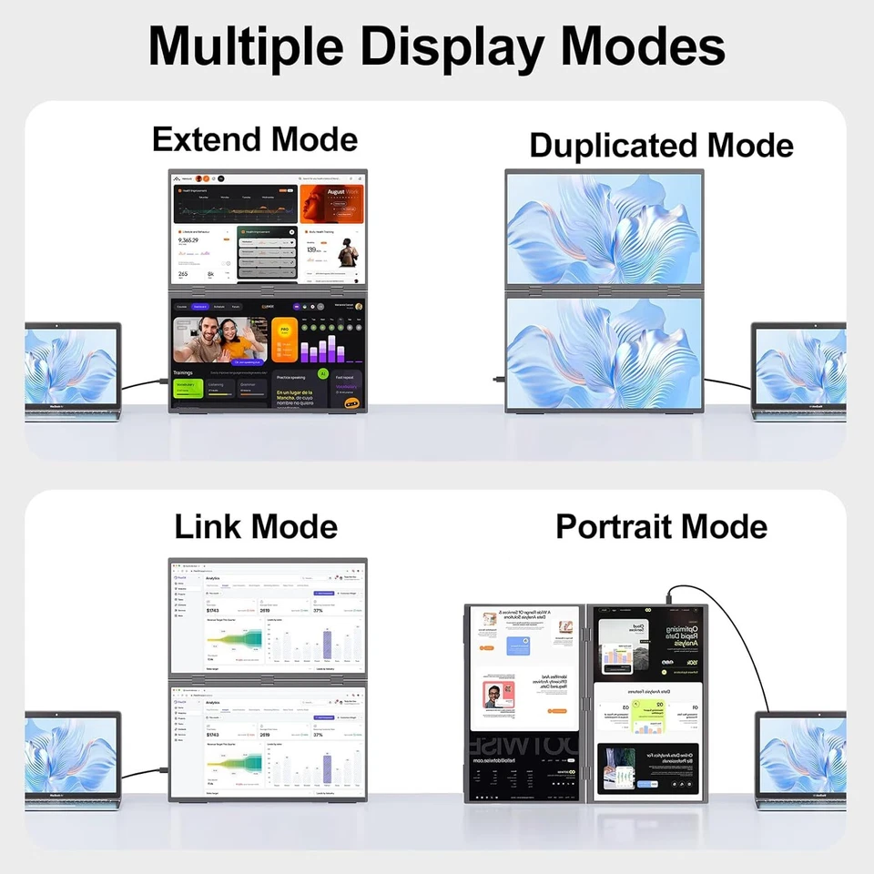 18.5" Dual Monitor for Laptop Portable Extender Monitor Fold Monitor 1920x1080 - Image 3 of 4