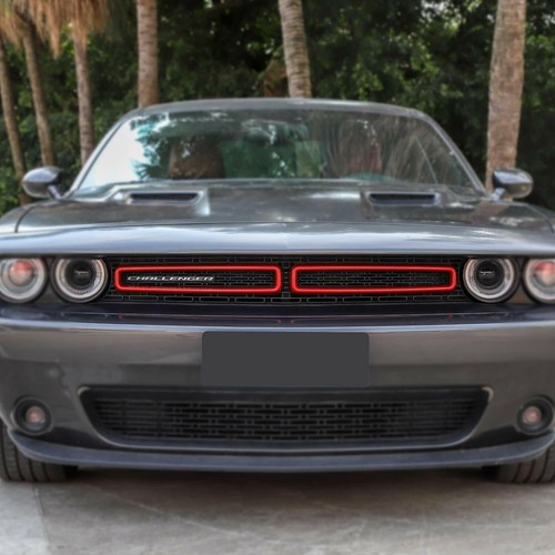 Grille Inserts Grill Cover Trim Rings Kit for Dodge Challenger 2015-2023, Red - Picture 6 of 7