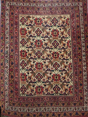Antique 1880s Tribal Afsharr 4'5'' x 6'3'' Hand Knotted Wool Oriental Rug