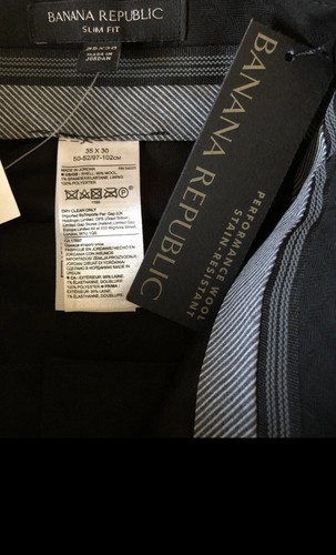 Banana Republic 38x32 schmale Passform fleckenbeständige Komfort Stretch Wollhose $ 118 - Bild 5 von 6