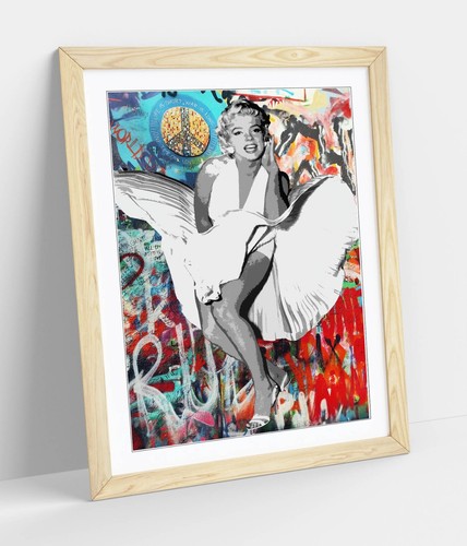 MARILYN MONROE ICÓNICO GRAFFITI DEL ARCO IRIS -ARTE ENMARCADO CARTEL IMAGEN IMPRIMIR OBRA DE ARTE - Imagen 3 de 10