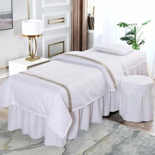 5 in 1 Massage Table Cover Kits Tattoo/Spa Bed Lashing Table Beddings Polyester