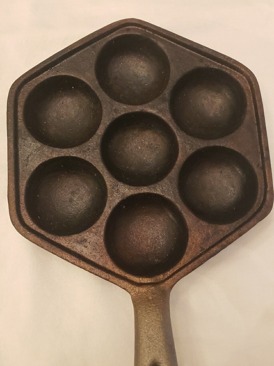 Vintage Cast Iron Egg Poacher/danish Pancake Pan Skillet Pan 7 Spot eBay