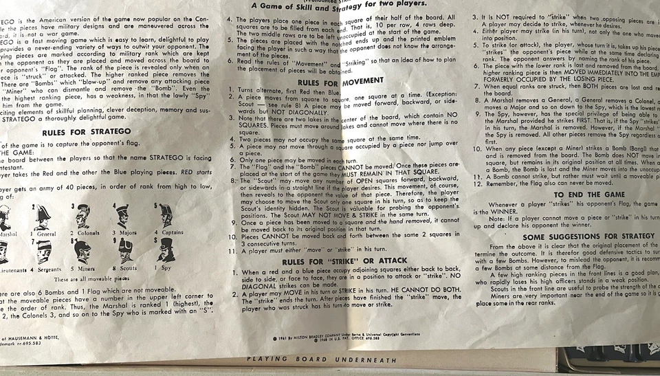 Vintage STRATEGO Board Game - Milton Bradley 1977 Complete - Image 4 of 4