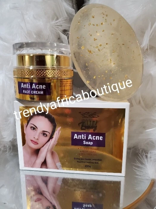 5 piezas. Glitzluxury tónico facial anti acné, crema facial, jabón, suero y limpiador para acné Foto 3 de 4