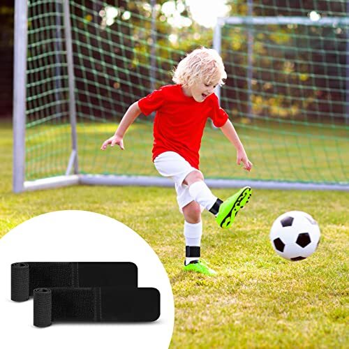 6 Pieces Soccer Shin Guard Strap Anti Slip Soccer Ankle Straps Football Sock - Afbeelding 7 van 8