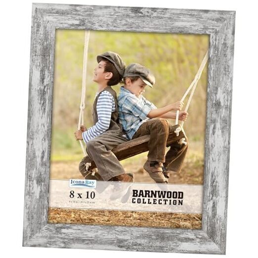 Picture Frame, Country Rustic Style 8 x 10 Photo Frame, Table 8x10 Pony Gray