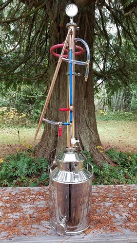 Beer Keg Kit Copper Moonshine Still Distiller Biofuel Reflux Still 2 PieceColumn