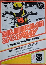 Birmingham Brummies v Leicester Lions speedway programme 1977. 