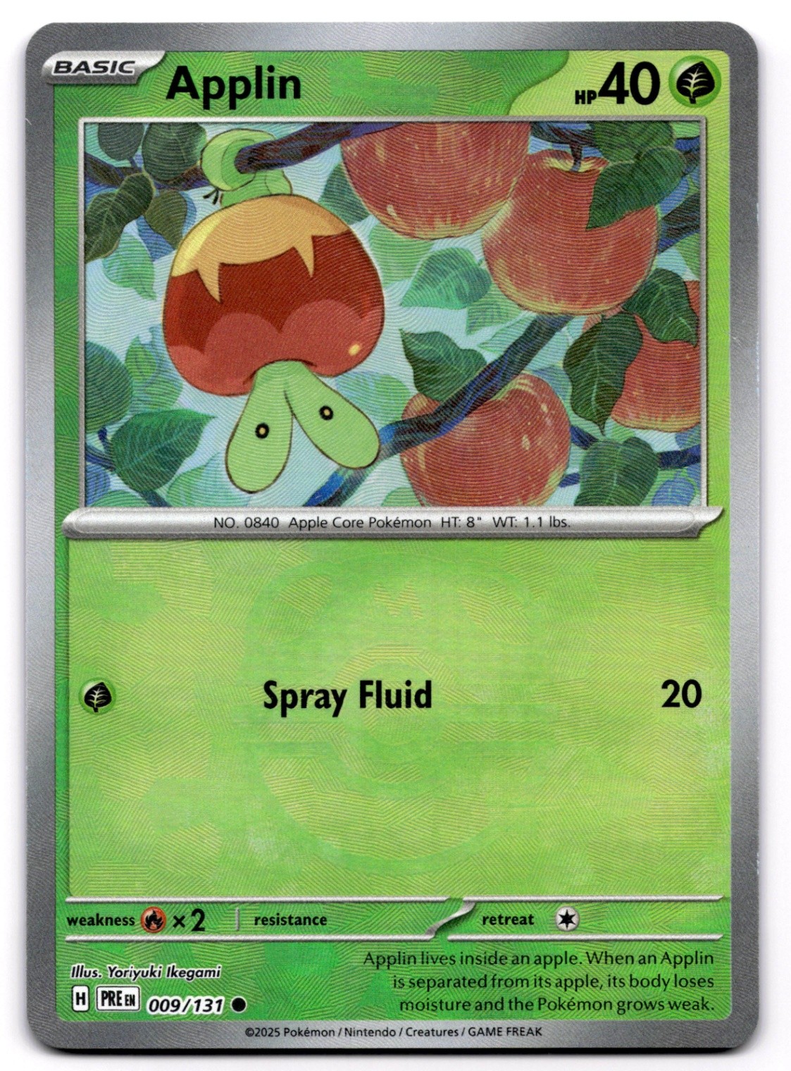 Applin (Master Ball Pattern) Holo Common SV: Prismatic Evolutions 009/131 NM