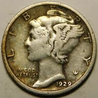 1929 S Mercury Dime 90% Silver VF-EF   "Actual Coin Pictured- Not Cleaned"