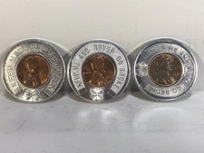 3 Encased Lincoln Pennies Soos Coins, Warren Coin Club, The Fashion Free Ship