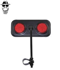 1x ORIGINAL LOWRIDER Rectangle Black Bicycle Mirror Dual Red Reflectors BMX.