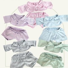 For 40cm Plush Dolls Faux Satin Sleepwear Pajama Set Dolls Clothes Dress Up