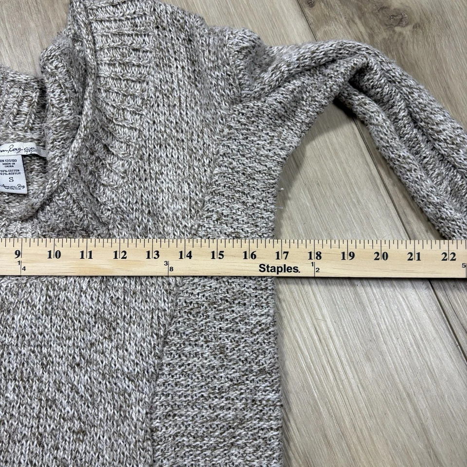 American Rag Cie укороченный свободного трикотажа свитер карманы женщин маленький бежевый - Изображение 3 из 4