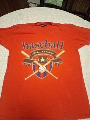 American Eagle Vintage Y2K Baseball Graphic Shirt Men s L Made In USA Grung Red