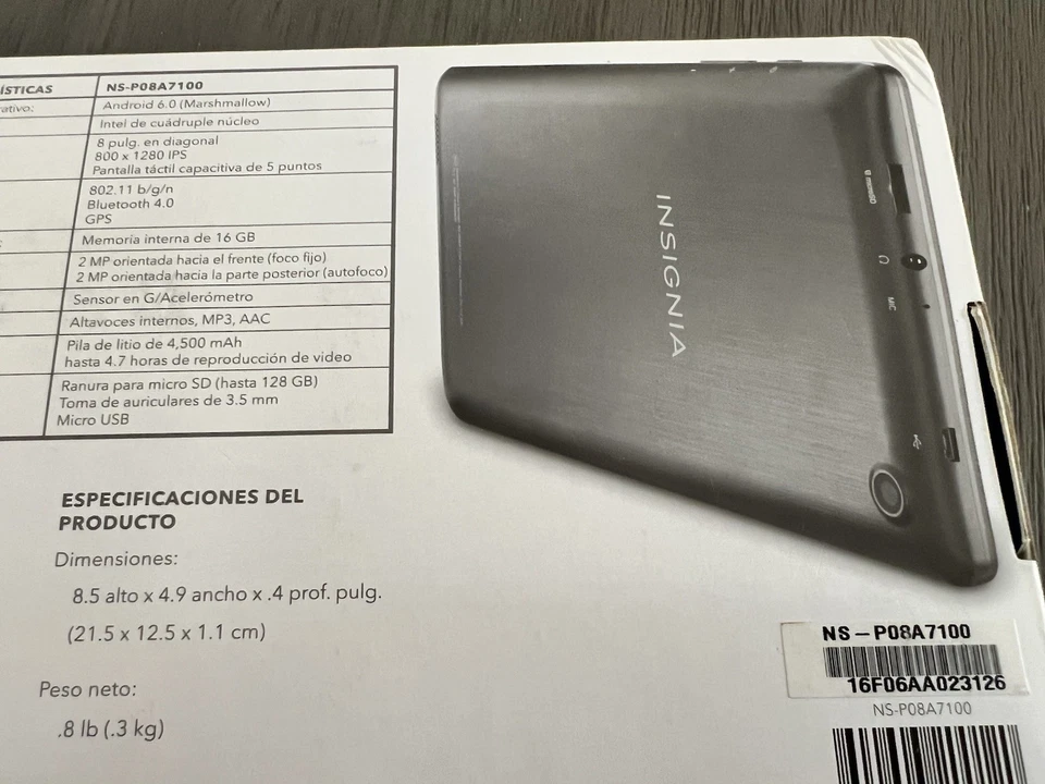 Insignia 8” FLEX Android Tablet 16GB WiFi Bluetooth Intel Quad-Core NS-P08A7100  - Image 3 of 4