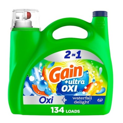 Gain Ultra Oxi Liquid Detergent, Waterfall Delight Scent, 194 oz, 134 Loads