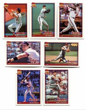 Lot Of (7) 1991 Topps Baseball Cards - California Angels